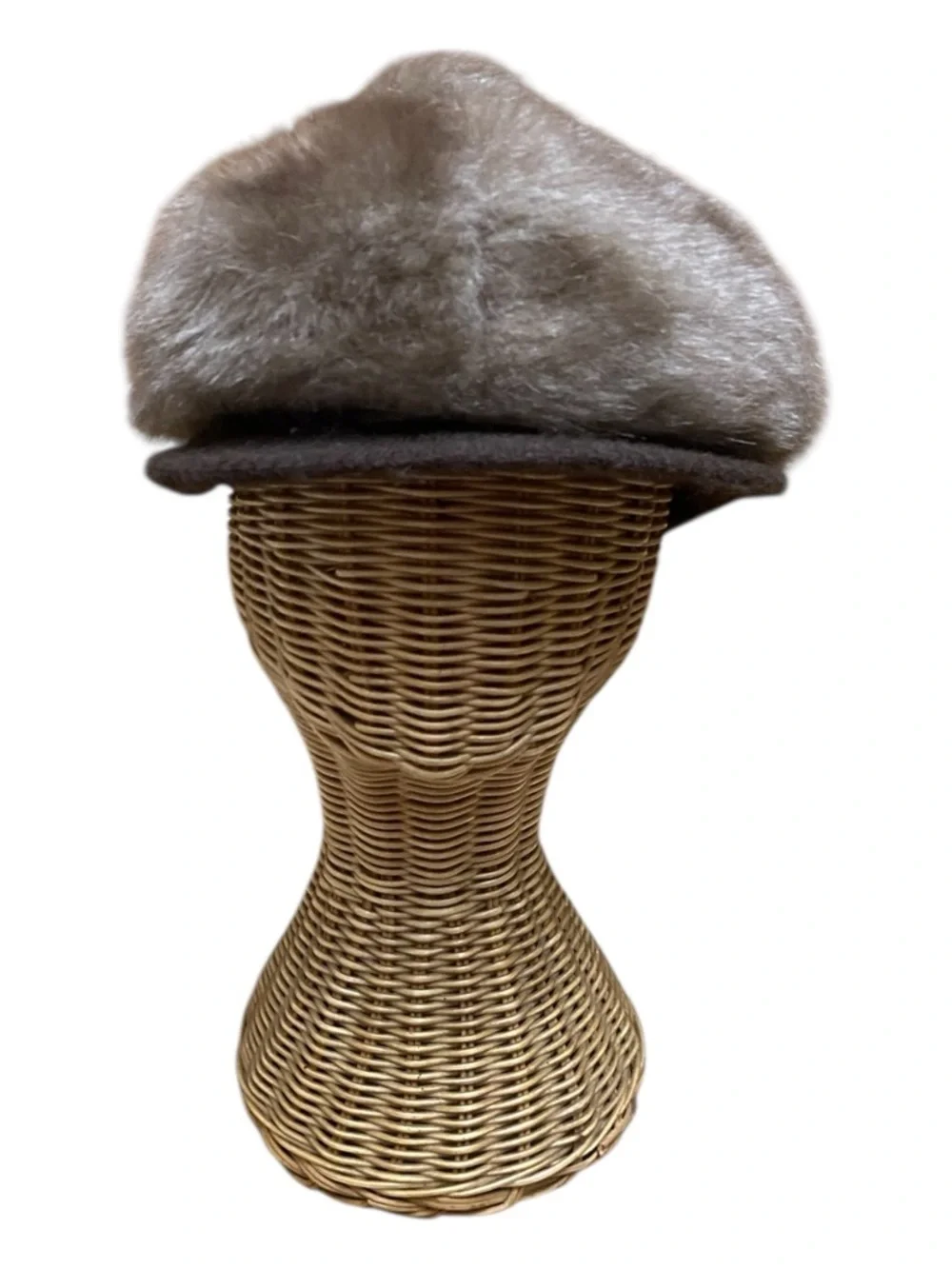 Vintage Womens Faux Fur Winter Fur Trap Style Hat Brown 70s Boho